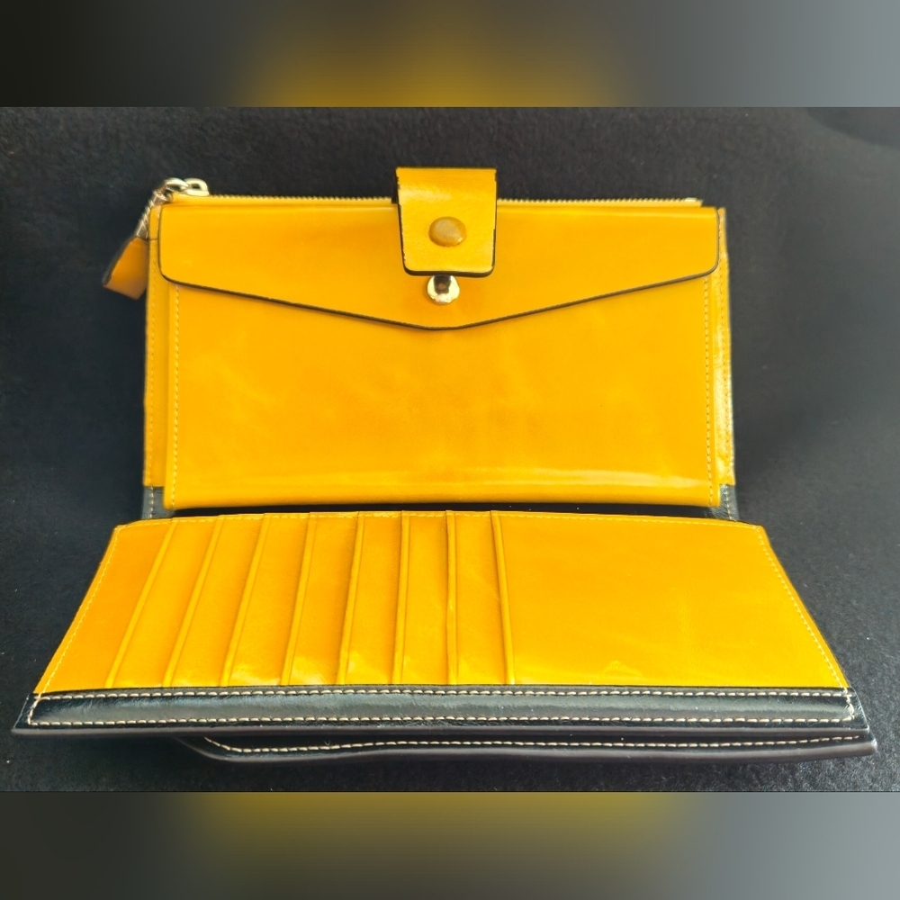 It's Life Gold/Carmel Leather Wallet with Snap Closure - Picture 3 of 8